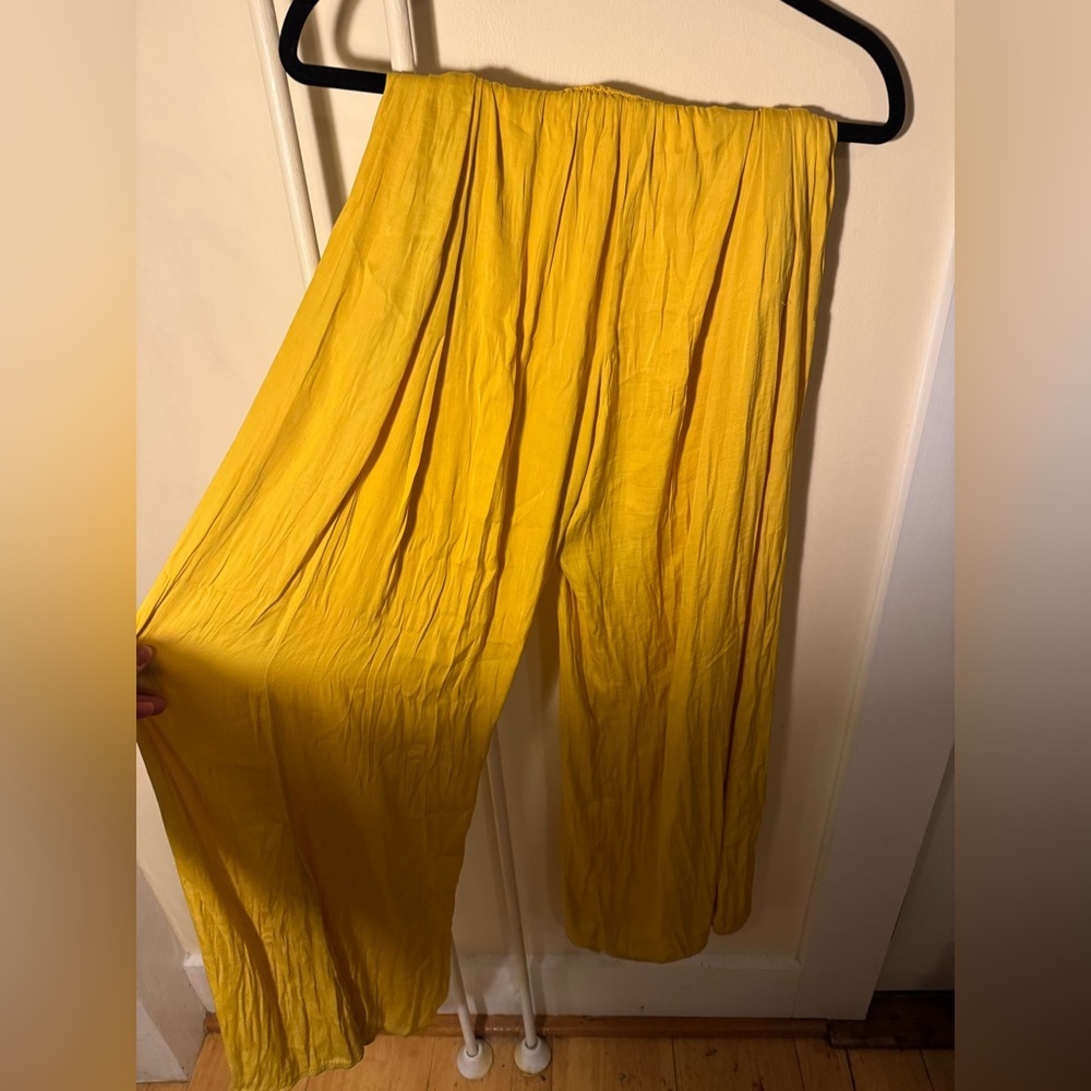 Zara Sunlit Yellow Flowing Pants